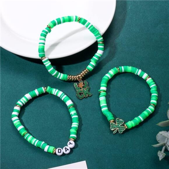 Colorful Surfer Heishi Bracelets for Women - Stackable Rainbow Vinyl Disc Beads - Picture 4 of 5